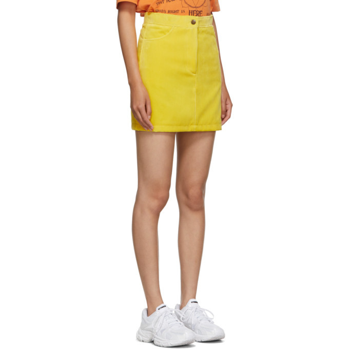 Anton Belinskiy Yellow Velvet Miniskirt