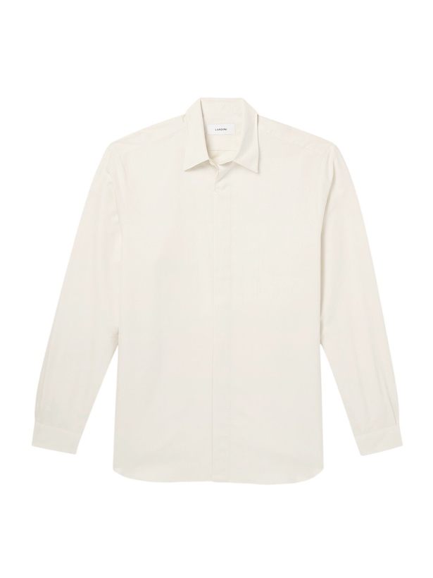Photo: Lardini - Cotton and Silk-Blend Shirt - Neutrals