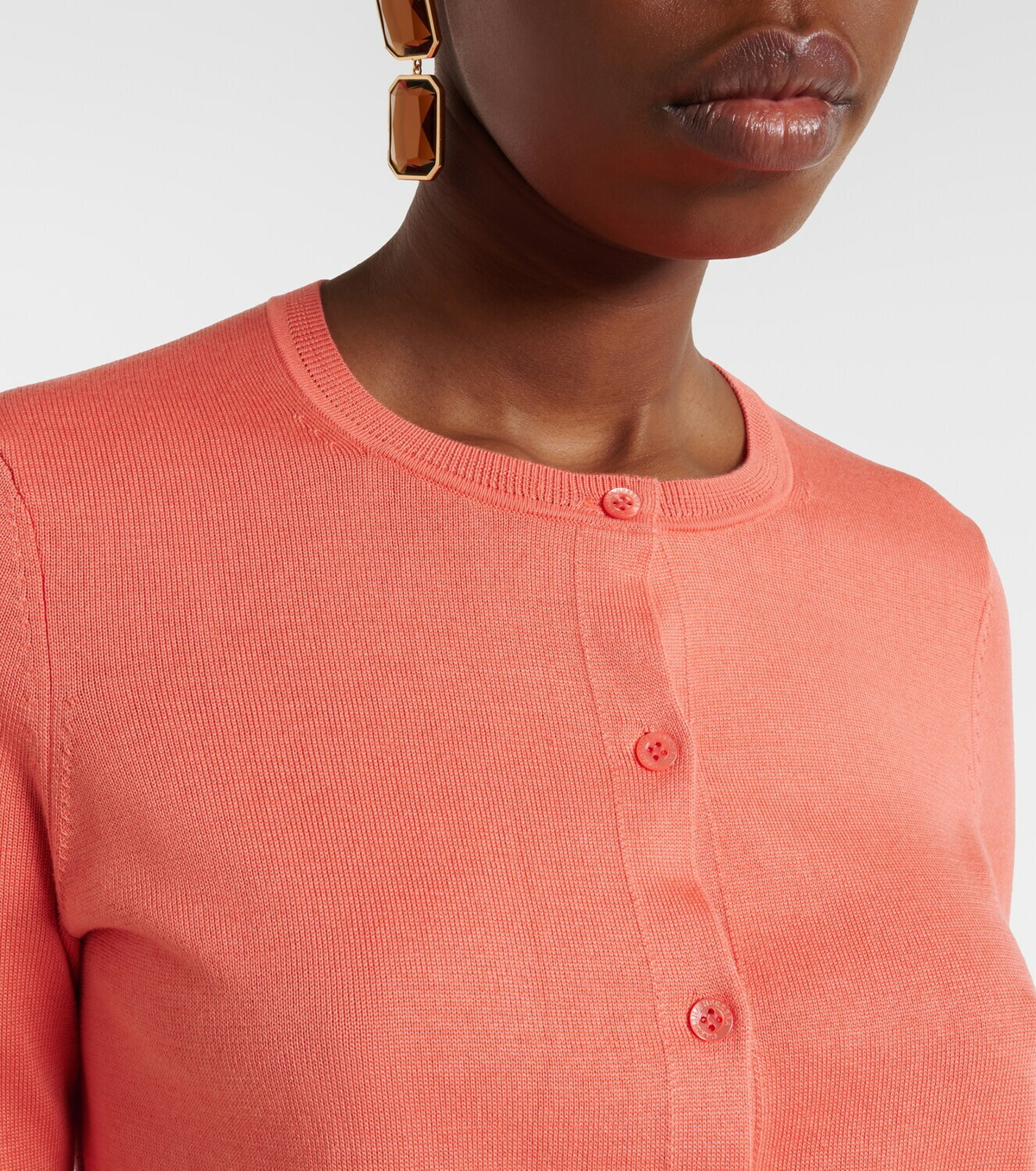 Carolina Herrera Cropped silk and cotton cardigan