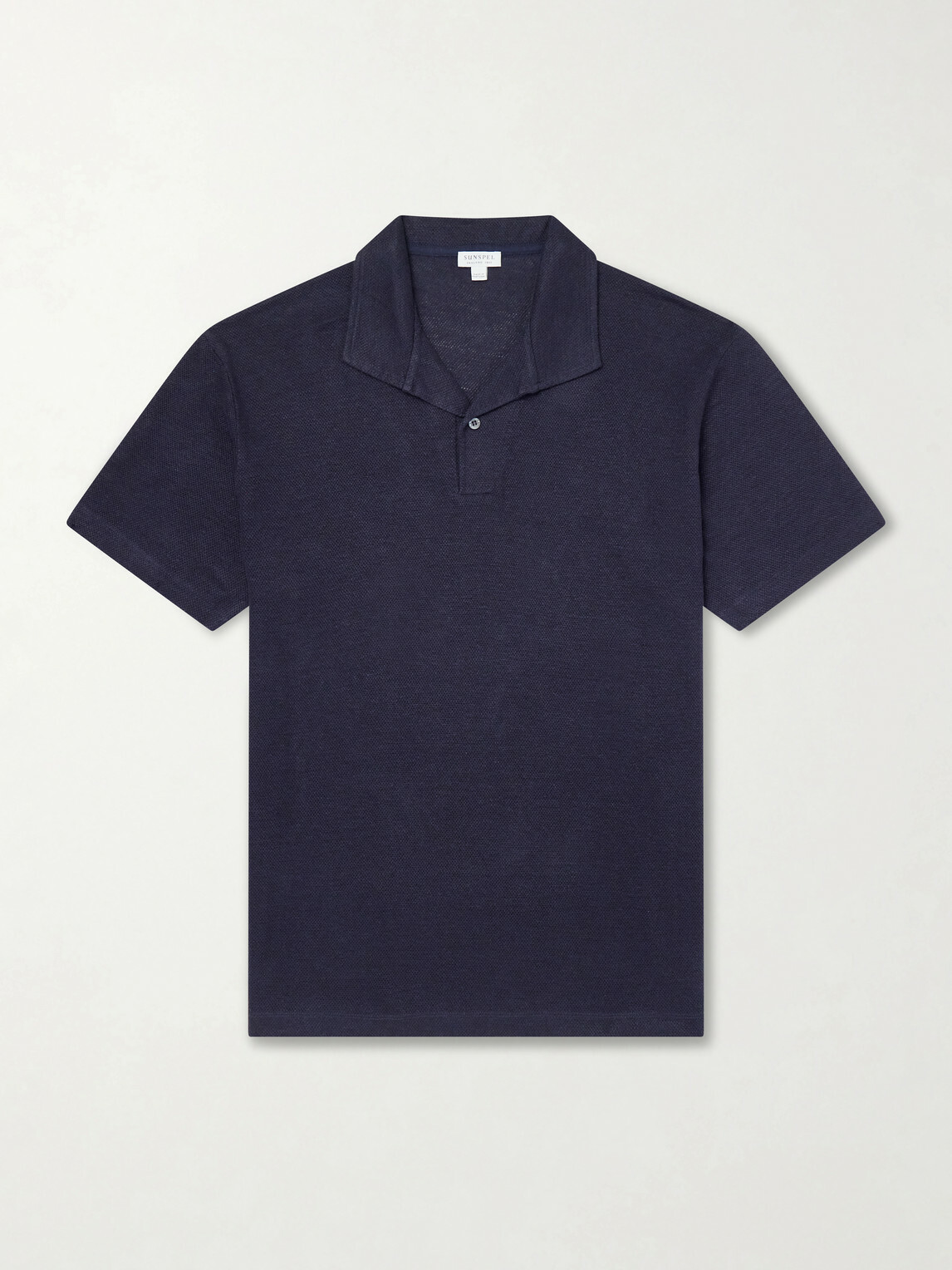 Sunspel - Linen-Piqué Polo Shirt - Blue