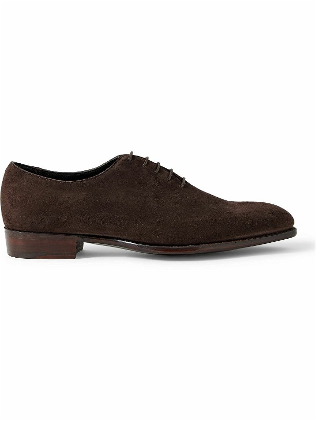 Photo: George Cleverley - Merlin Whole-Cut Suede Oxford Shoes - Brown