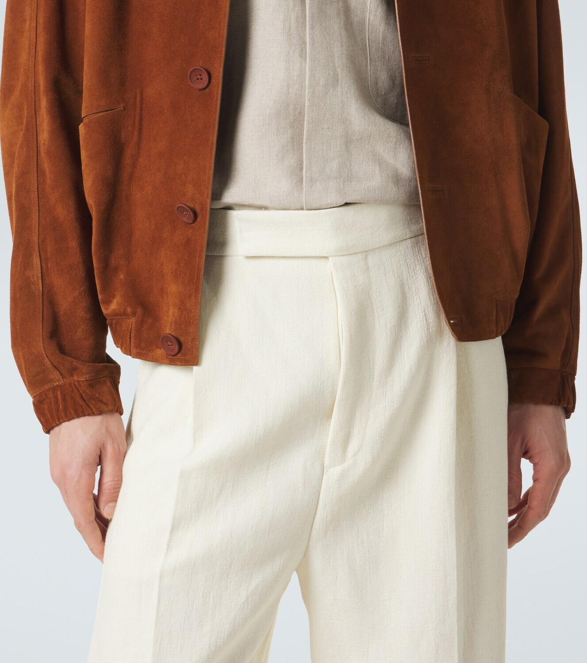 Zegna Wool and linen wide-leg pants