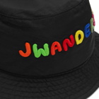 JW Anderson Women's Logo Embroidery Bucket Hat in Black