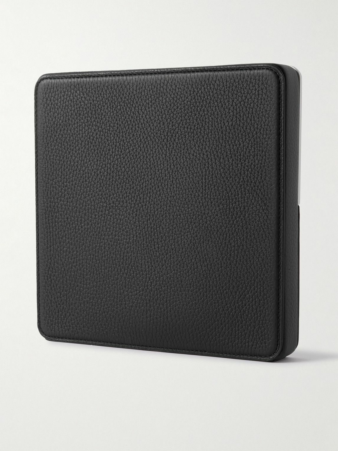Charles Simon - Logo-Print Full-Grain Leather and Silver-Tone Travel Wallet