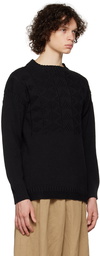 Maison Margiela Black Cable Knit Sweater