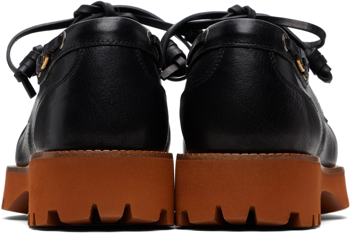 Valentino Garavani Black Lug Sole Boat Shoes