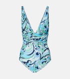 Melissa Odabash Panarea printed ruched swimsuit