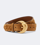 Etro Embroidered suede belt