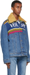 Versace Indigo Denim Logo Jacket