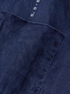 KAPITAL - Camp-Collar Bandana-Print Linen Shirt - Blue