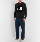 McQ Alexander McQueen - Flocked Printed Loopback Cotton-Jersey Sweatshirt - Black