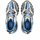 Balenciaga Men's Track Oversized Sneakers in White/Blue