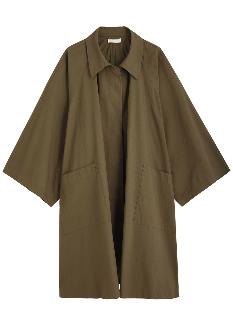 The Row Leins Cotton-poplin Coat Khaki
