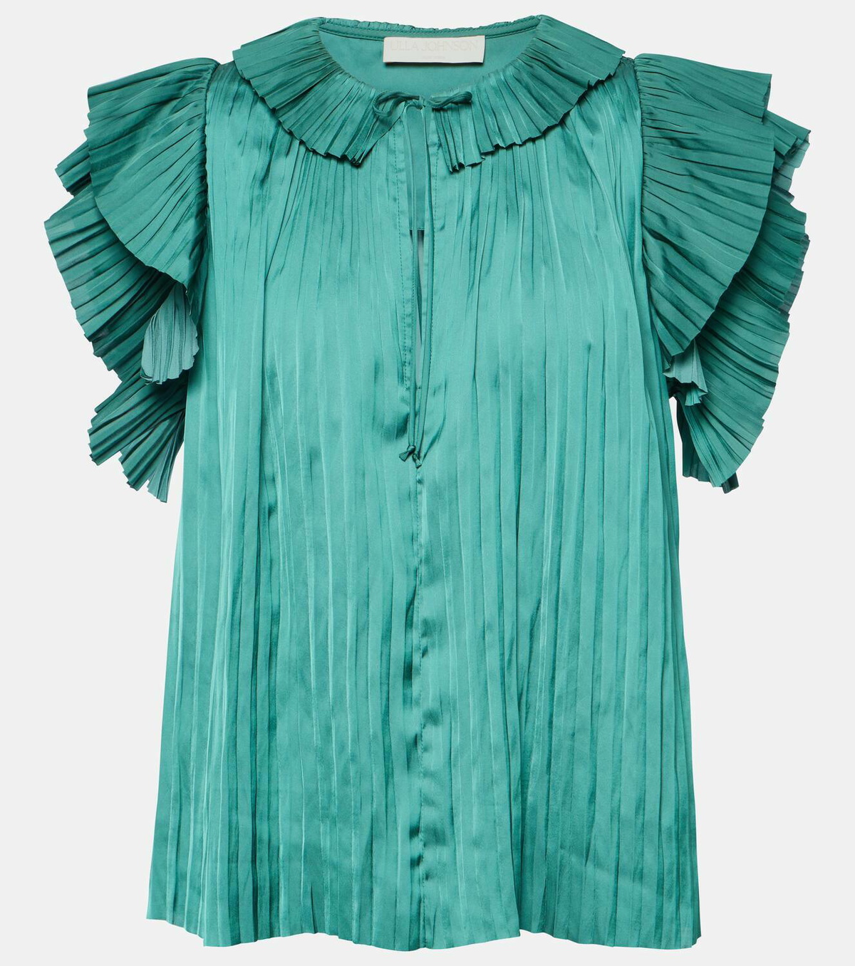 Ulla Johnson Elli pleated ruffled satin blouse Ulla Johnson