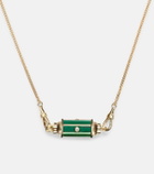 Marie Lichtenberg Baby Locket 18kt gold pendant necklace with malachite and diamonds