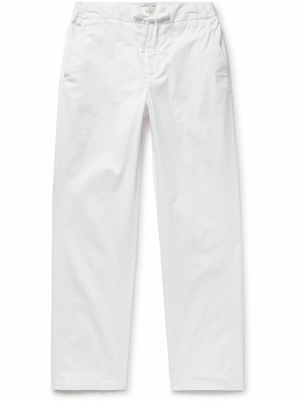 Photo: Frescobol Carioca - Mendes Slim-Fit Straight-Leg Stretch-Cotton Twill Drawstring Trousers - White
