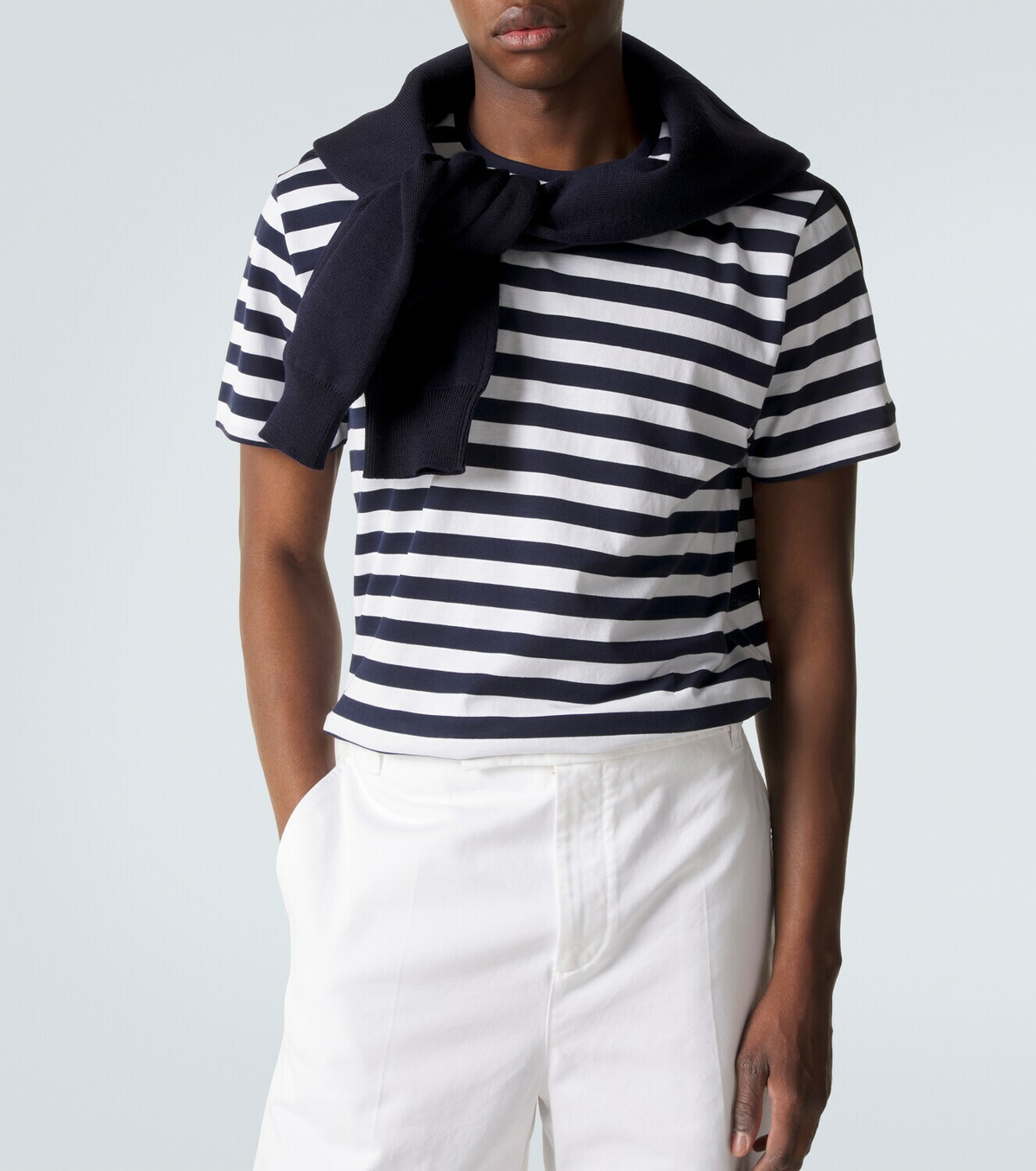 Ralph Lauren Purple Label Striped cotton lisle and piqué T-shirt