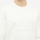 Maison Kitsuné Men's Contour Fox Patch Regular Sweat in Off-White