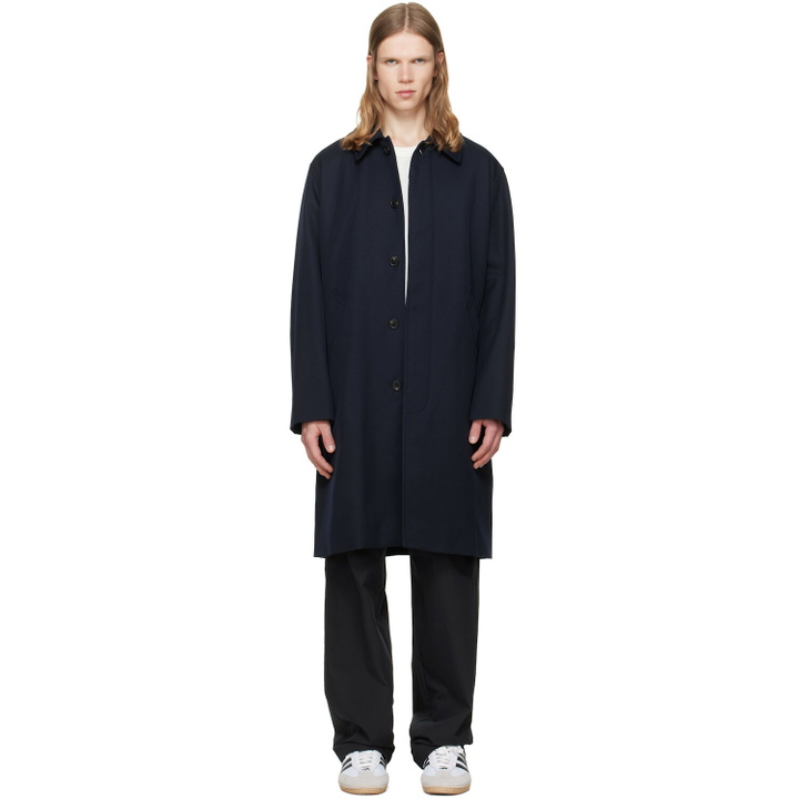 Photo: A.P.C. Navy Hugo Mac Coat