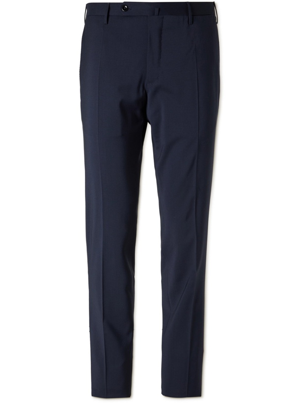 Photo: INCOTEX - Slim-Fit Wool Trousers - Blue