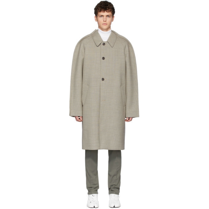 Photo: Maison Margiela SSENSE Exclusive Tan Wool Check Coat