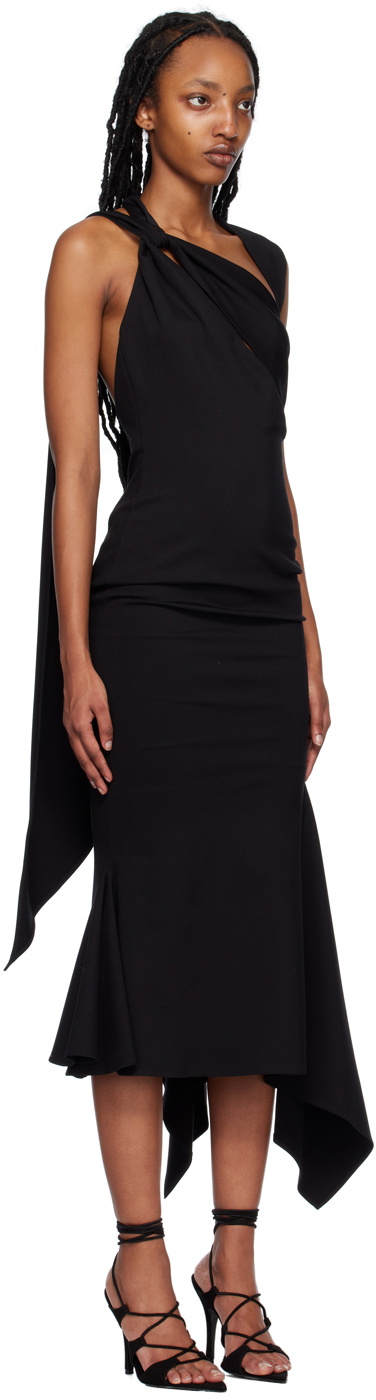 The Attico Black Sam Midi Dress The Attico