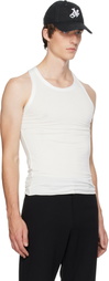 AARON ESH Off-White Jersey Satin Trim Tank Top
