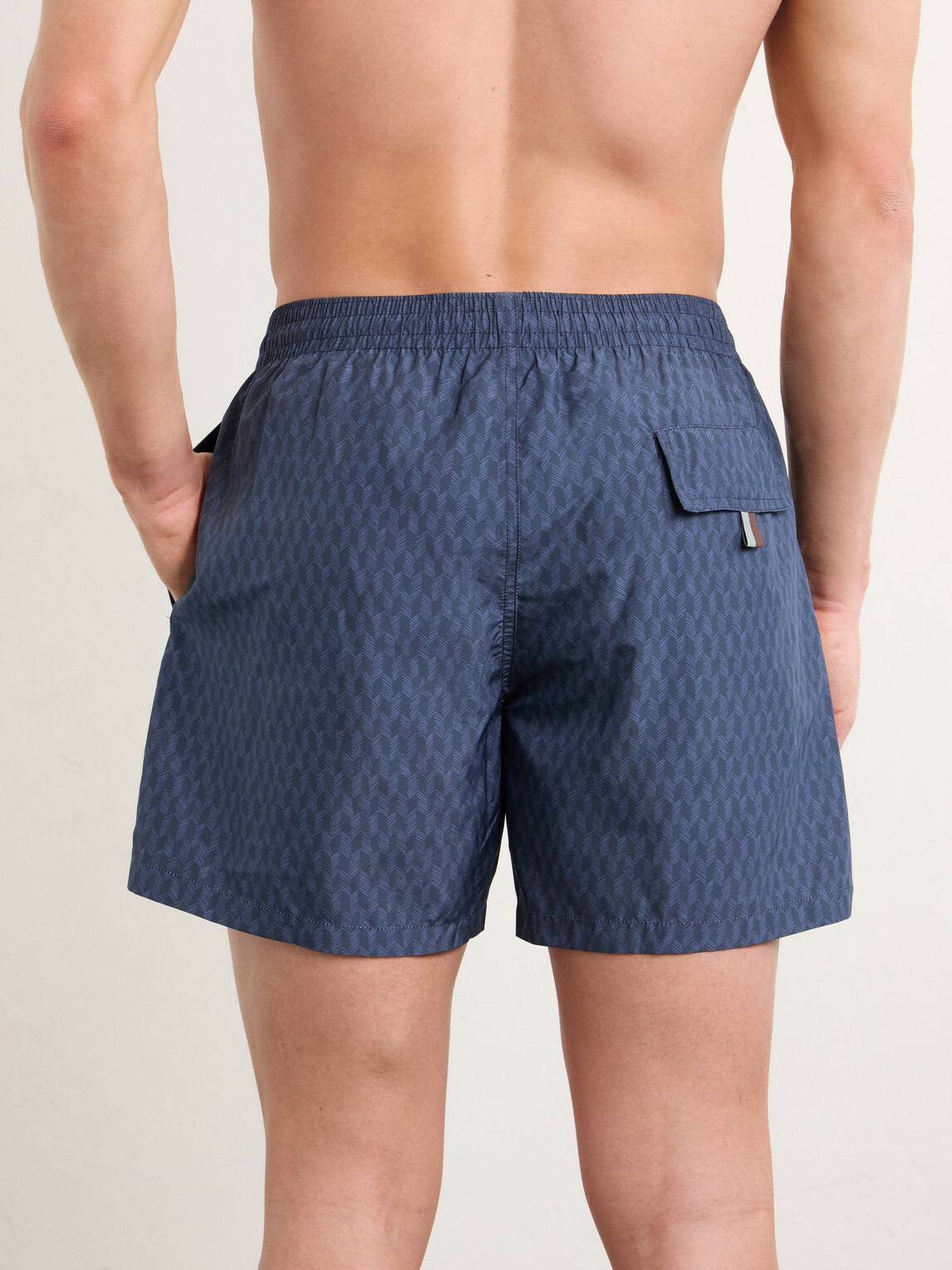 Canali - Straight-Leg Mid-Length Printed Swim Shorts - Blue