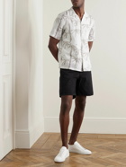 Theory - Irving Camp-Collar Printed Linen Shirt - White