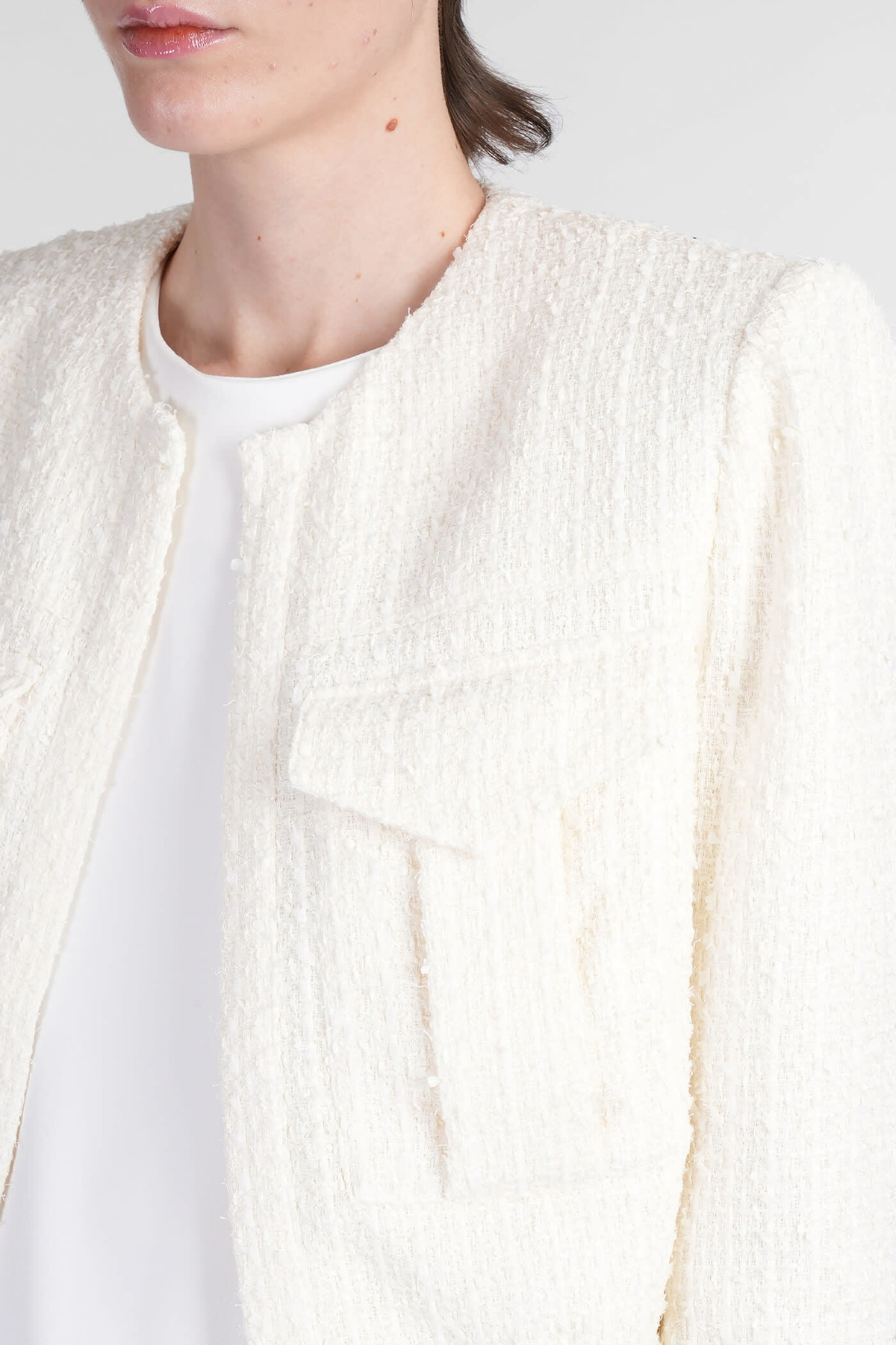 IRO Siname Casual Jacket In Beige Polyester Iro IRO Siname Casual Jacket In Beige Polyester Iro