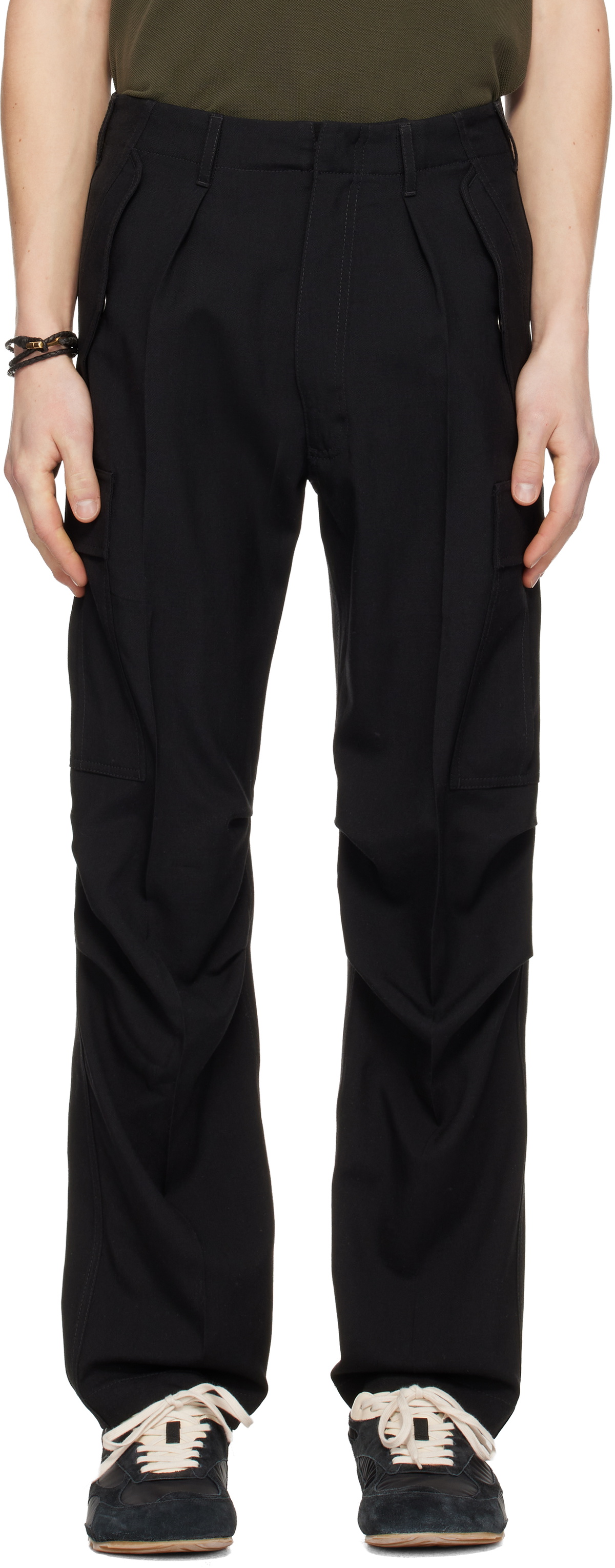 TOM FORD Black Wool Cashmere Cargo Pants