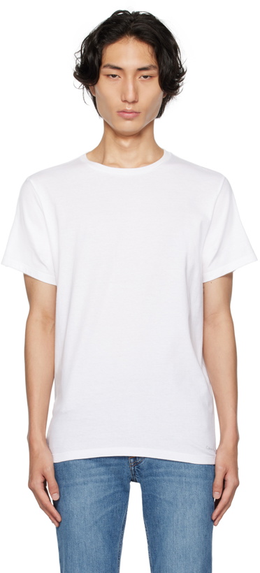 Photo: Calvin Klein Underwear Three-Pack White Crewneck T-Shirts