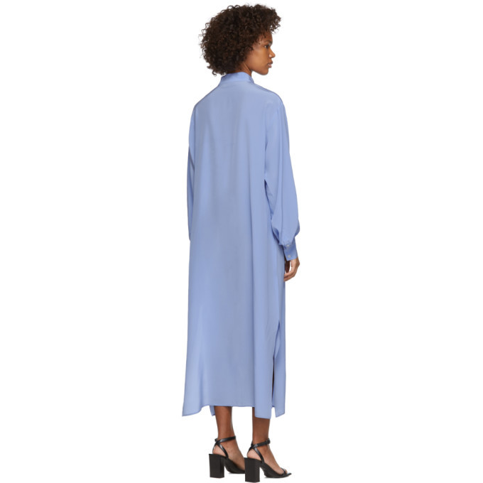 Pyer Moss Blue Long Tuxedo Shirt Dress