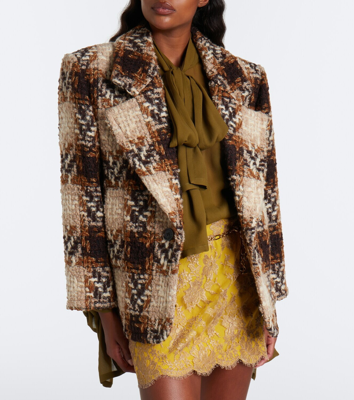 Saint Laurent Wool and mohair-blend tweed blazer
