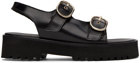 Ernest W. Baker Black Buckle Sandals