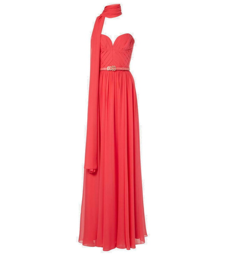 Photo: Elie Saab Scarf-detail silk gown