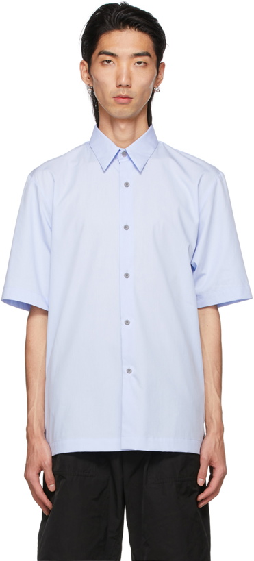 Photo: Dries Van Noten Blue Cotton Poplin Short Sleeve Shirt