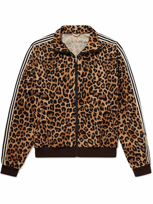 Photo: KAPITAL - Webbing-Trimmed Leopard-Print Tech-Jersey Track Jacket - Animal print