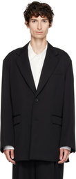 ssstein Black Oversized Single Breasted Long Blazer
