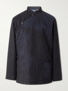Blue Blue Japan - Padded Crinkled Wool-Blend Jacket - Blue