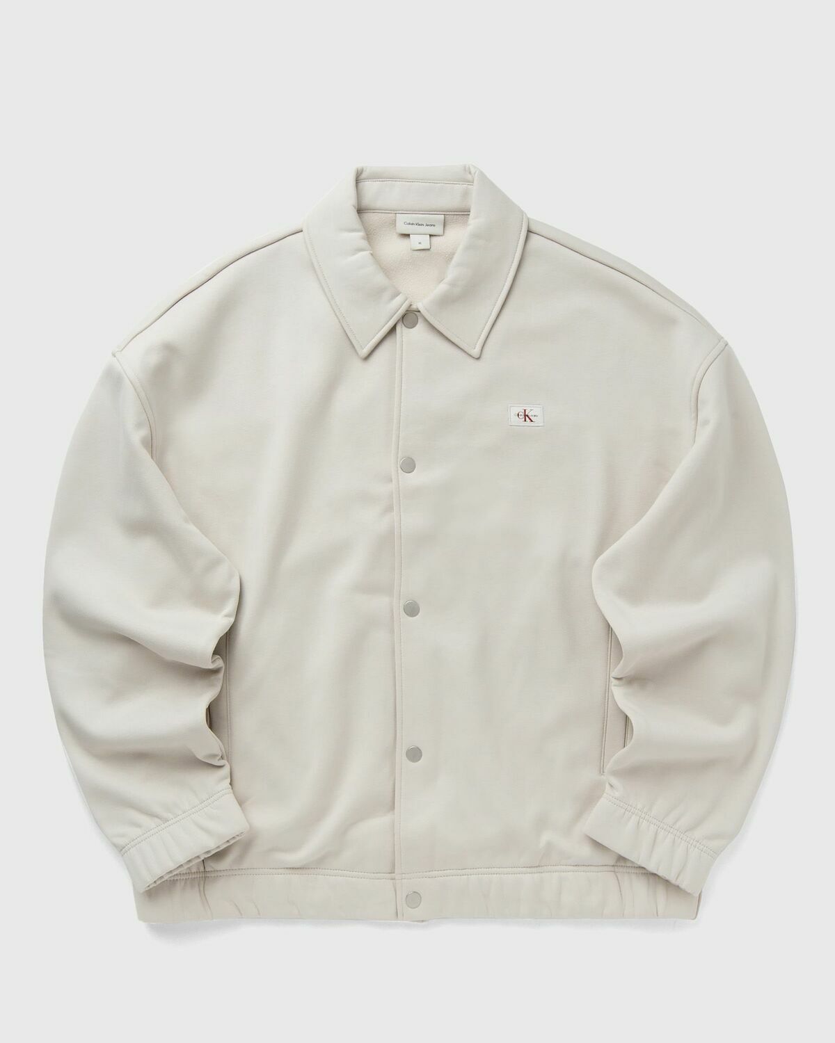 Calvin Klein Jeans WOVEN LABEL SNAP HWK JACKET Beige Mens Bomber Jackets/Overshirt
