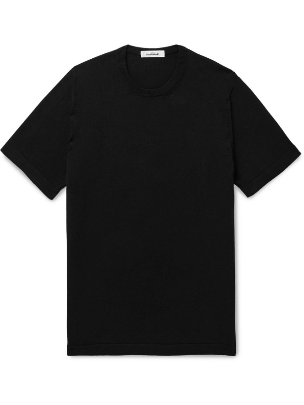Photo: Saman Amel - Knitted Cotton T-Shirt - Black