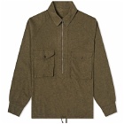 Eastlogue Men's Scout Cord Half Zip Shirt in Khaki Flannel