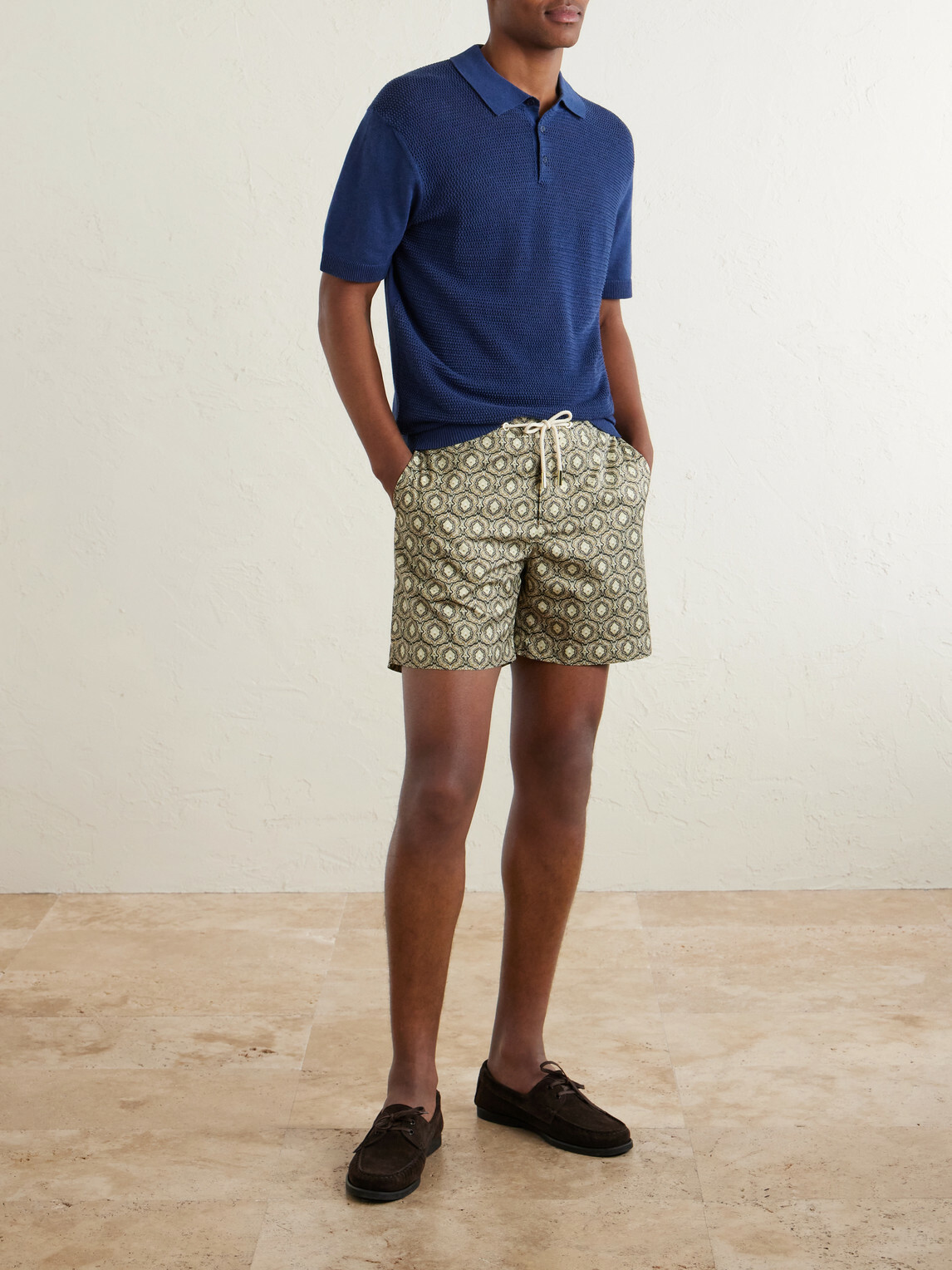 Orlebar Brown - Burnham Tie Stitch Linen-blend Polo Shirt - Blue