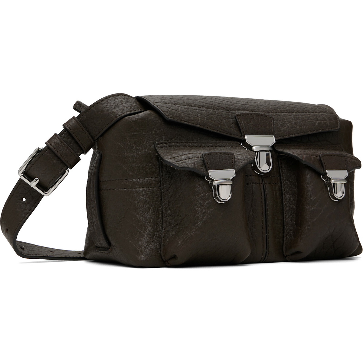 LEMAIRE Brown Bubble Lambskin Mini Soft Gear Bag