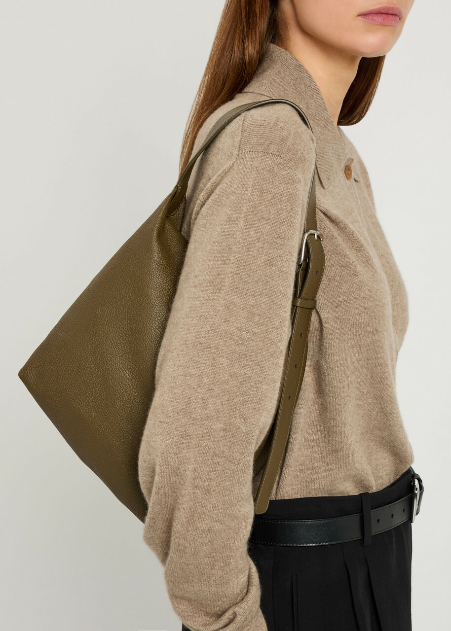 The Row Isa Leather Shoulder bag - Olive - One Size