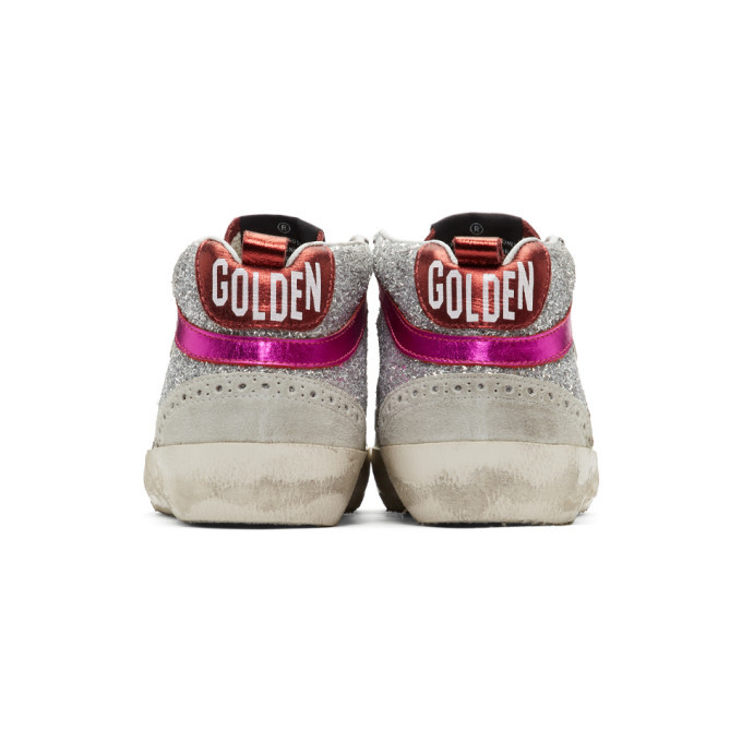 golden goose pink glitter mid star