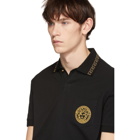 Versace Black and Gold Round Medusa Polo