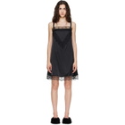 Simone Rocha Black Square Neck Lace Trim Minidress