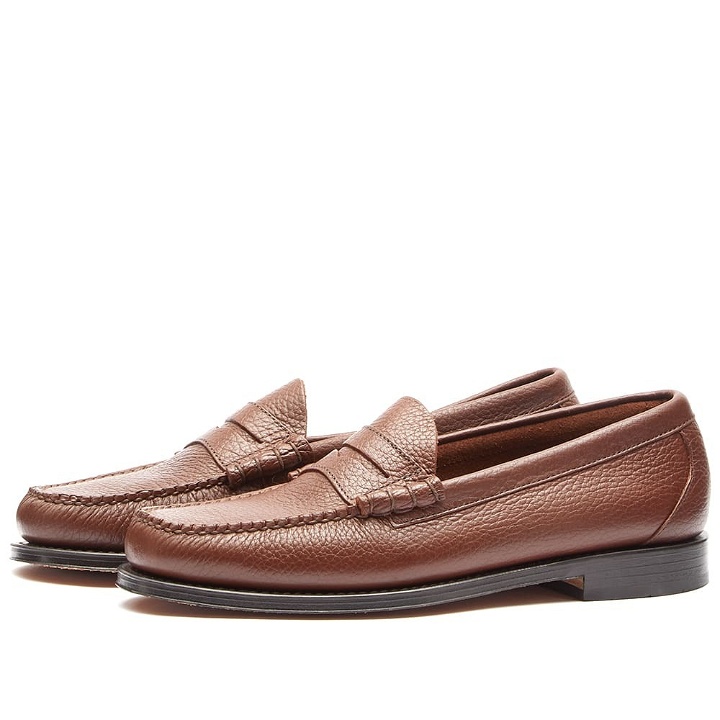 Photo: Bass Weejuns Men's Larson Penny Loafer in Mid Brown Tumbled Leather